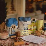 Baking Substitution Guide laid out on a kitchen counter including eggs, butter, flour, and sugar